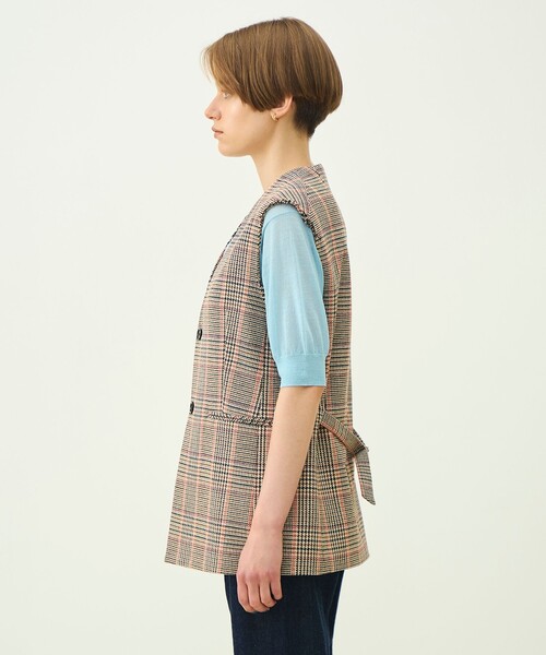 MACPHEE（マカフィー）の「ブリティッシュチェック ミドルジレ（ベスト・レディース・ブラウン系その他・36）」の5枚目の写真