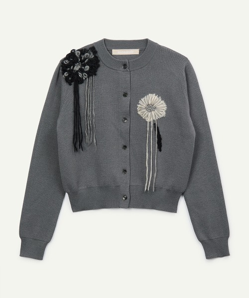 leinwande(ラインヴァンド)の「Botanical Embroidery Cardigan / ボタニカルエンブロイダリーカーディガン(カーディガン/ボレロ・レディース・GRAY/Yellow/Black・ONE SIZE)」の9枚目の写真