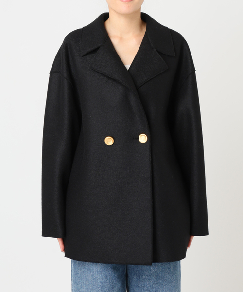 HARRIS WHARF LONDON(ハリスワーフロンドン)の「HARRIS WHARF LONDON Women dropped shoulder d.b. jacket p コート(その他アウター・レディース・ブラック・42)」の8枚目の写真