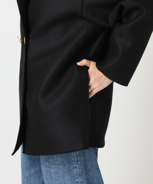 HARRIS WHARF LONDON(ハリスワーフロンドン)の「HARRIS WHARF LONDON Women dropped shoulder d.b. jacket p コート(その他アウター・レディース・ブラック・42)」の13枚目の写真