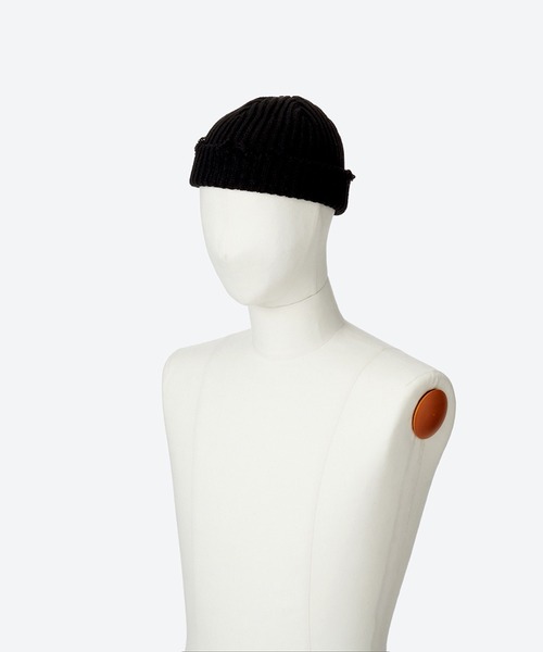 KIJIMA TAKAYUKI(キジマ タカユキ)の「DESTROYED WATCH CAP(ニットキャップ/ビーニー・レディース・アイボリー/チャコールグレー/グレイッシュベージュ・FREE)」の4枚目の写真