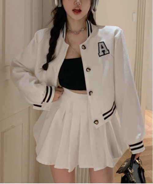 ＆soiree（アンドソワレ）の「ワッペンデザインラインリブスタジャン（スタジャン・レディース・オフホワイト・MEDIUM/LARGE/X-LARGE/SMALL）」の5枚目の写真