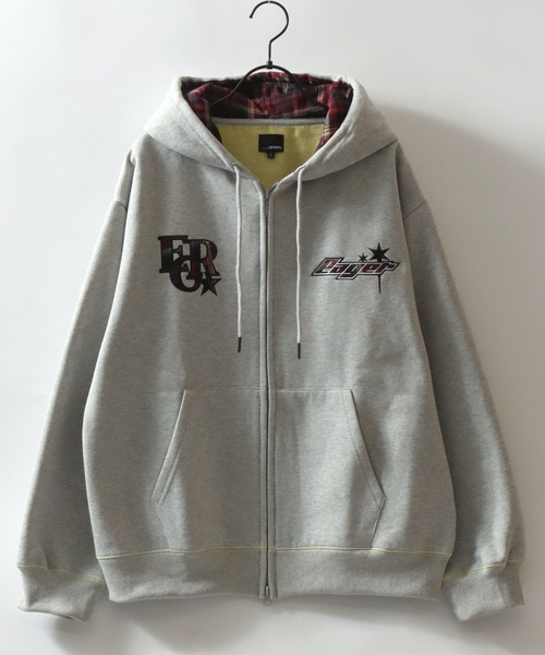 SITRY(シトリー)の「Logo Applique Color Scheme Sweat Zip Hoodie/オーバーサイズ アップリケ 裏起毛 配色 スウェット ジップパーカー フーディー レディース メンズ(パーカー・メンズ・ブラック/グレー/ネイビー・L/M)」の5枚目の写真