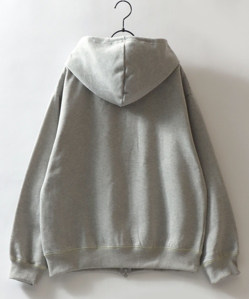 SITRY(シトリー)の「Logo Applique Color Scheme Sweat Zip Hoodie/オーバーサイズ アップリケ 裏起毛 配色 スウェット ジップパーカー フーディー レディース メンズ(パーカー・メンズ・ブラック/グレー/ネイビー・L/M)」の7枚目の写真