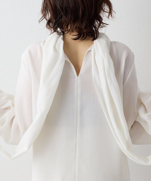 Whim Gazette(ウィムガゼット)の「カルゼボウタイブラウス(シャツ/ブラウス・レディース・ブラック/オフホワイト・FREE)」の6枚目の写真