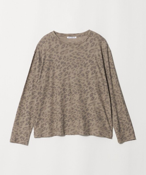 BEAUTY&YOUTH UNITED ARROWS(ビューティーアンドユースユナイテッドアローズ)の「コットン レオパードロングスリーブ プルオーバー(Tシャツ/カットソー・レディース・ベージュ/グレー系/オリーブ・FREE)」の1枚目の写真