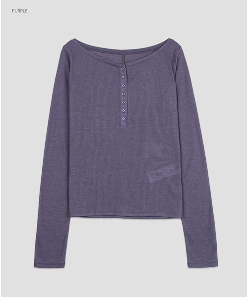 ATELIER NAIN(アトリエナイン)の「(T-7283)AN SOFT ヘンリーネック ロング丈ノースリーブトップ(Tシャツ/カットソー・レディース・グリーン/ライトグレー/アイボリー/ダークパープル/ダークネイビー・SMALL/MEDIUM)」の5枚目の写真