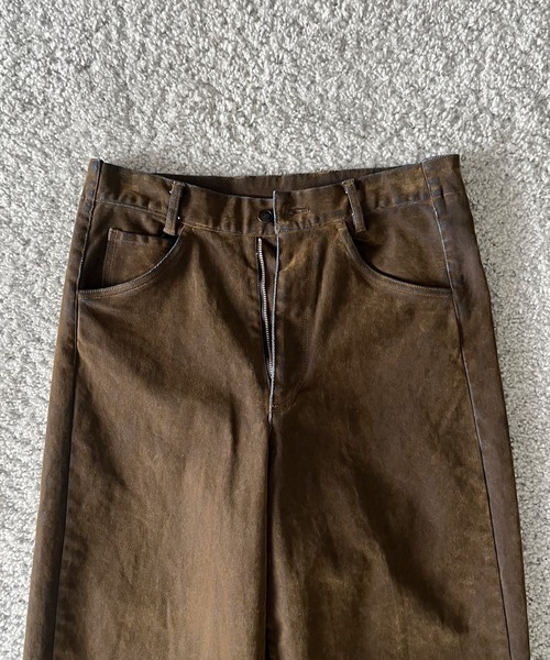 VOAAOV(ヴォアーブ)の「VOAAOV Flocky denim pant(デニムパンツ・メンズ・オリーブ/ブラウン/レッド/ブラック・1)」の7枚目の写真