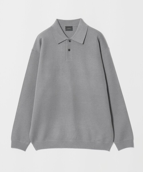 green label relaxing(グリーンレーベルリラクシング)の「スムース ニット 長袖 ポロシャツ -ウォッシャブル-(ポロシャツ・メンズ・ネイビー/ダークオレンジ/グレー系・L/S/M/XL)」の2枚目の写真
