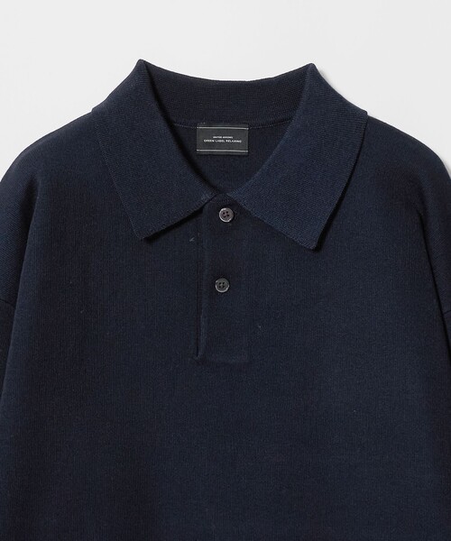 green label relaxing(グリーンレーベルリラクシング)の「スムース ニット 長袖 ポロシャツ -ウォッシャブル-(ポロシャツ・メンズ・ネイビー/ダークオレンジ/グレー系・L/S/M/XL)」の7枚目の写真
