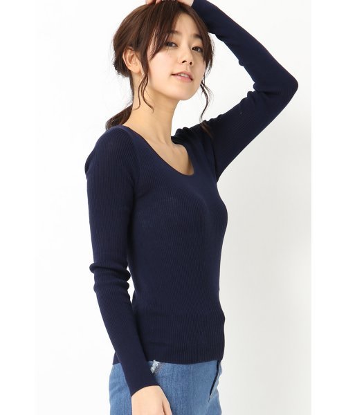 LIMITLESS LUXURY（リミットレスラグジュアリー）の「リブワイドプルオーバー◆（ニット/セーター・レディース・ホワイト/レッド/ネイビー/ブラック・FREE）」の4枚目の写真