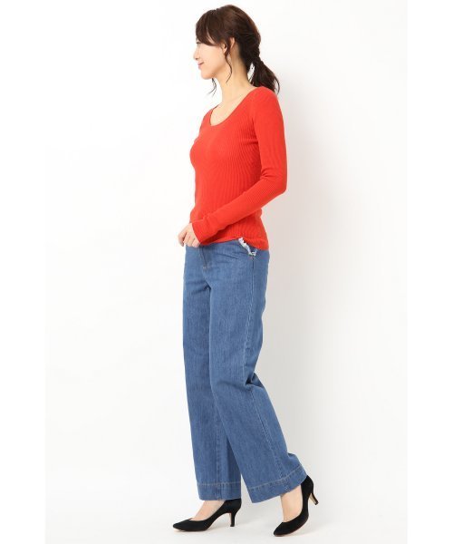 LIMITLESS LUXURY（リミットレスラグジュアリー）の「リブワイドプルオーバー◆（ニット/セーター・レディース・ホワイト/レッド/ネイビー/ブラック・FREE）」の8枚目の写真