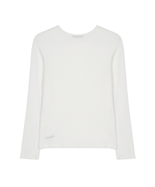 NICK&NICOLE(ニックアンドニコール)の「シアーラウンドネック長袖トップス_アイボリー(Tシャツ/カットソー・レディース・アイボリー・FREE)」の2枚目の写真