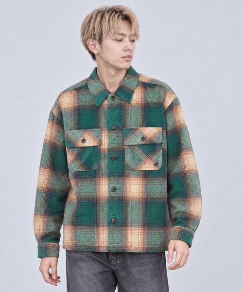 ONE DAY KMC （ワンデイケーエムシー）の「BEVERLY HILLS POLO CLUB / シャギーチェックシャツＣＰＯシャツ(BHPC) / 6422-3142（シャツ/ブラウス・メンズ・ブラウン/ブルー/カーキ/ブラック・X-LARGE/MEDIUM/LARGE）」の3枚目の写真