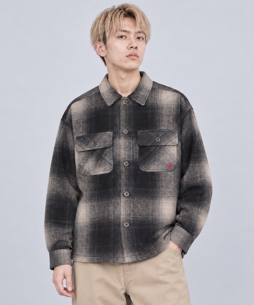 ONE DAY KMC （ワンデイケーエムシー）の「BEVERLY HILLS POLO CLUB / シャギーチェックシャツＣＰＯシャツ(BHPC) / 6422-3142（シャツ/ブラウス・メンズ・ブラウン/ブルー/カーキ/ブラック・X-LARGE/MEDIUM/LARGE）」の2枚目の写真