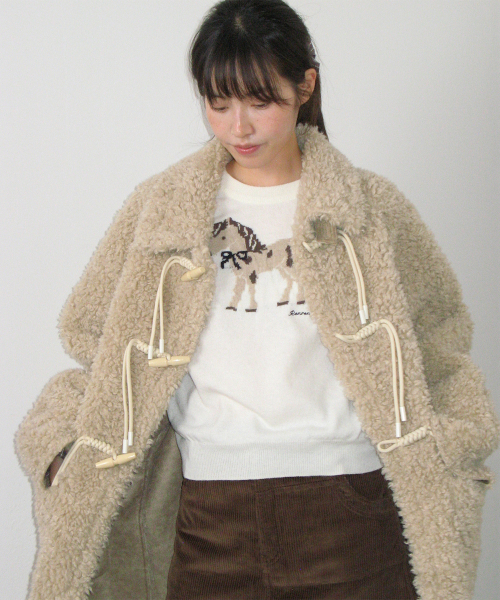 RONRON(ロンロン)の「PONY CHECK CUFFS KNIT PULLOVER CREAM(ニット/セーター・レディース・その他・FREE)」の4枚目の写真