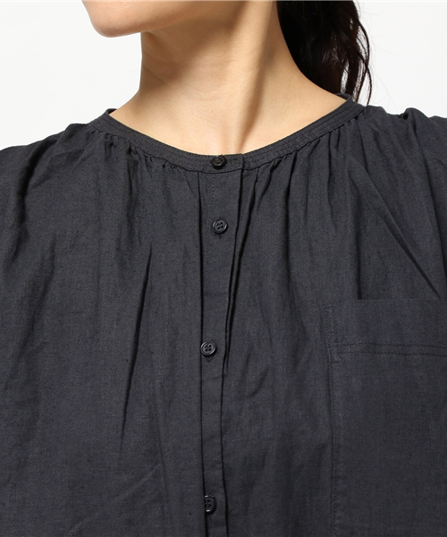 LBC（エルビーシー）の「リネンコットンシャツコート（ワンピース・レディース・ダークグレー/オリーブ・LARGE/MEDIUM）」の11枚目の写真