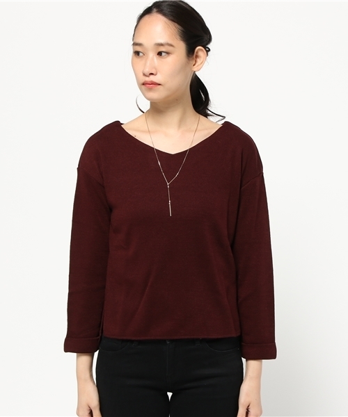 laboratory work（ラボラトリーワーク）の「ネックレス付きバルフィースムースプルオーバー（Tシャツ/カットソー・レディース・パープル/ピンク/ボルドー・MEDIUM）」の4枚目の写真