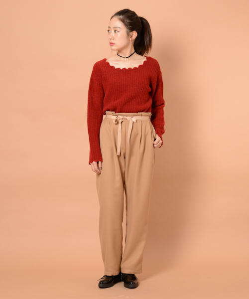 mystic（ミスティック）の「衿ぐりスカラップニット（ニット/セーター