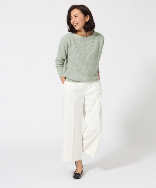 GLOBAL WORK(グローバルワーク)の「7ゲージ2WAYバックリボンプルオーバー/740908(ニット/セーター・レディース・ネイビー/ベージュ/グリーン系その他/ライトグレー・LARGE/MEDIUM)」の8枚目の写真