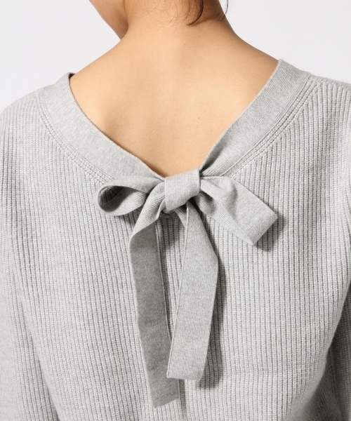 GLOBAL WORK(グローバルワーク)の「7ゲージ2WAYバックリボンプルオーバー/740908(ニット/セーター・レディース・ネイビー/ベージュ/グリーン系その他/ライトグレー・LARGE/MEDIUM)」の21枚目の写真