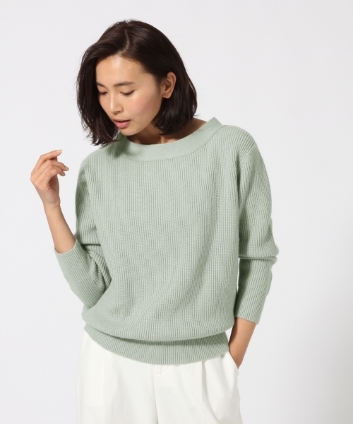 GLOBAL WORK(グローバルワーク)の「7ゲージ2WAYバックリボンプルオーバー/740908(ニット/セーター・レディース・ネイビー/ベージュ/グリーン系その他/ライトグレー・LARGE/MEDIUM)」の12枚目の写真