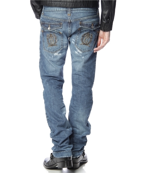 ESTNATION（エストネーション）の「DOLCE&GABBANA 刺繍デストロイデニム（デニムパンツ・メンズ・インディゴブルー・44/48/52）」の3枚目の写真