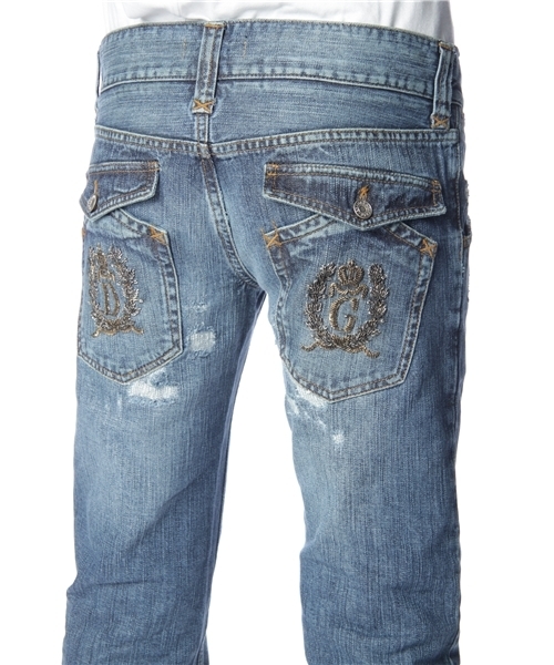 ESTNATION（エストネーション）の「DOLCE&GABBANA 刺繍デストロイデニム（デニムパンツ・メンズ・インディゴブルー・44/48/52）」の5枚目の写真