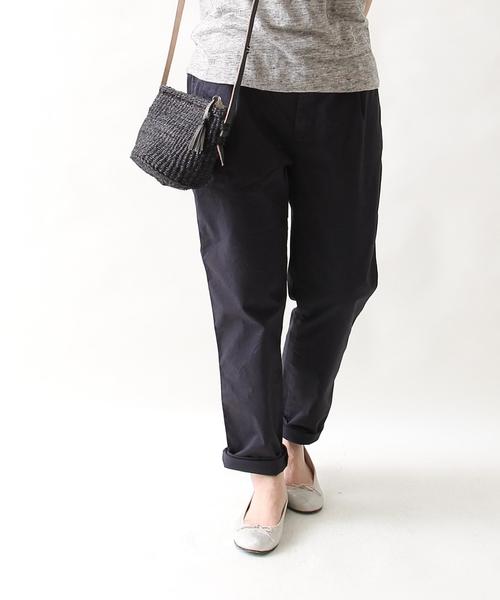 coen（コーエン）の「ストレッチチノパンツ（チノパンツ・レディース・ベージュ/オリーブ/ネイビー/ピンク・LARGE/MEDIUM/SMALL）」の4枚目の写真