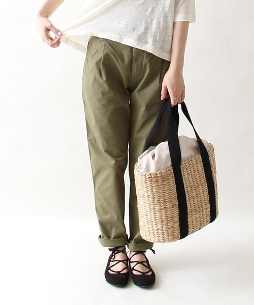 coen（コーエン）の「ストレッチチノパンツ（チノパンツ・レディース・ベージュ/オリーブ/ネイビー/ピンク・LARGE/MEDIUM/SMALL）」の3枚目の写真