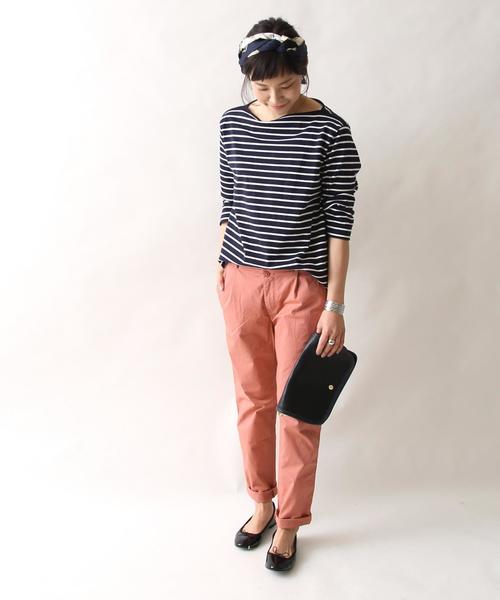 coen（コーエン）の「ストレッチチノパンツ（チノパンツ・レディース・ベージュ/オリーブ/ネイビー/ピンク・LARGE/MEDIUM/SMALL）」の5枚目の写真