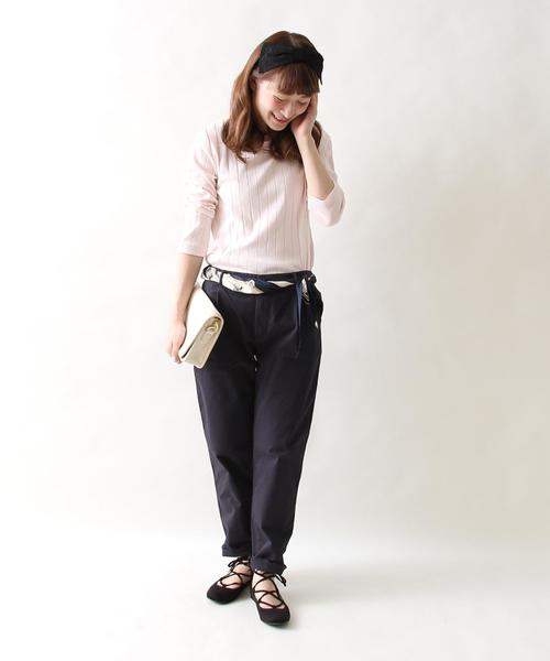 coen（コーエン）の「ストレッチチノパンツ（チノパンツ・レディース・ベージュ/オリーブ/ネイビー/ピンク・LARGE/MEDIUM/SMALL）」の6枚目の写真