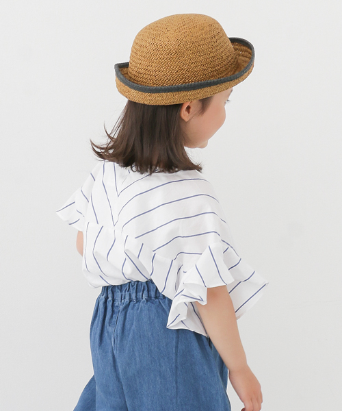 URBAN RESEARCH DOORS（アーバンリサーチドアーズ）の「ストライプフレアスリーブ(KIDS)（Tシャツ/カットソー・キッズ・ホワイト/ブルー・135/105/120）」の20枚目の写真