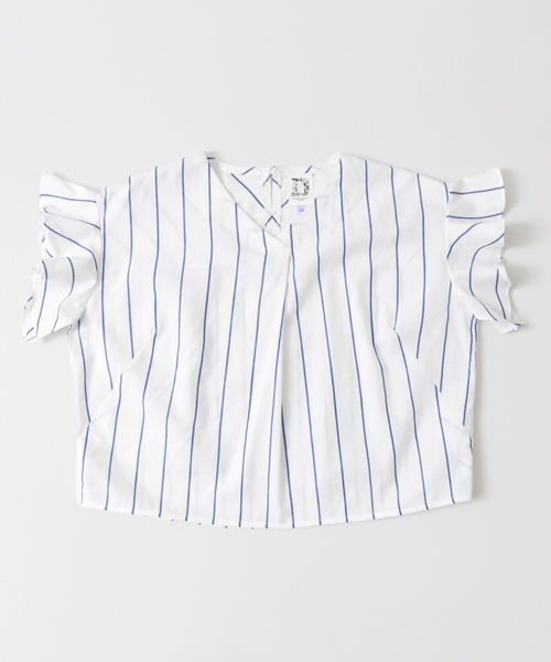 URBAN RESEARCH DOORS（アーバンリサーチドアーズ）の「ストライプフレアスリーブ(KIDS)（Tシャツ/カットソー・キッズ・ホワイト/ブルー・135/105/120）」の21枚目の写真