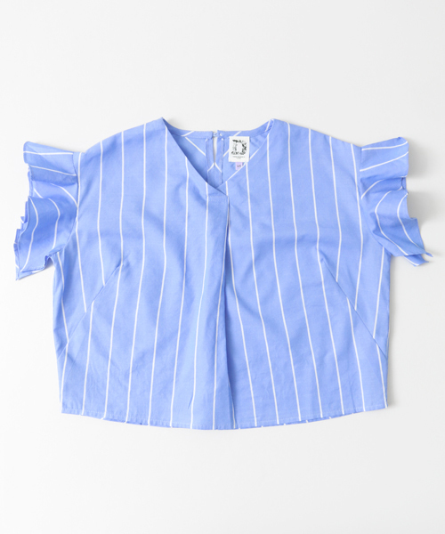 URBAN RESEARCH DOORS（アーバンリサーチドアーズ）の「ストライプフレアスリーブ(KIDS)（Tシャツ/カットソー・キッズ・ホワイト/ブルー・135/105/120）」の22枚目の写真