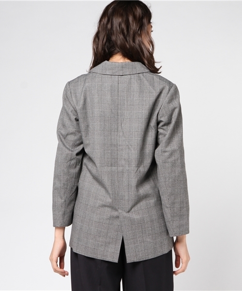 earth music&ecology（アースミュージックアンドエコロジー）の「・グレンチェックダブルジャケット（その他アウター・レディース・グレー・FREE）」の4枚目の写真