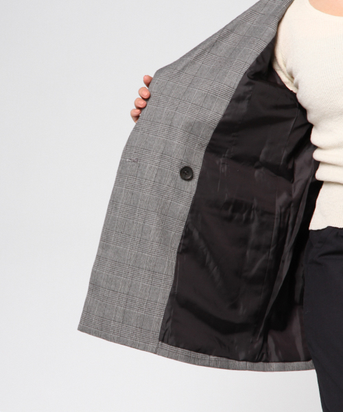 earth music&ecology（アースミュージックアンドエコロジー）の「・グレンチェックダブルジャケット（その他アウター・レディース・グレー・FREE）」の7枚目の写真