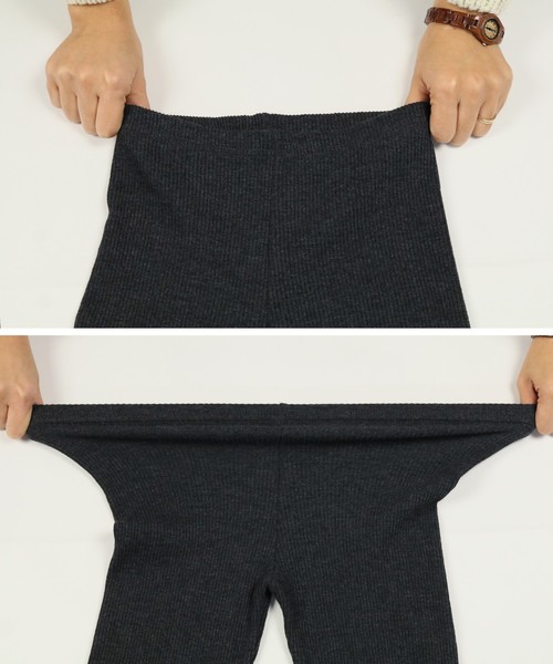 reca（レカ）の「ストレスフリー ストレッチリブレギンス（レギンス/スパッツ・レディース・アイボリー/ブラック/ライトグレー/ダークグレー/ブラウン/カーキ/ネイビー・FREE）」の9枚目の写真