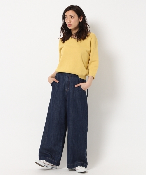 laboratory work（ラボラトリーワーク）の「クールラボミラノリブVネックニット（ニット/セーター・レディース・ホワイト/ネイビー/サックスブルー/ピンク/イエロー・MEDIUM）」の22枚目の写真