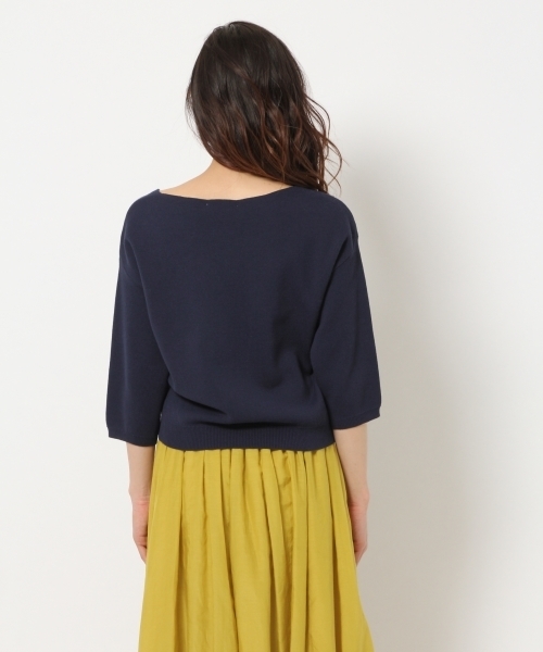 laboratory work（ラボラトリーワーク）の「クールラボミラノリブVネックニット（ニット/セーター・レディース・ホワイト/ネイビー/サックスブルー/ピンク/イエロー・MEDIUM）」の18枚目の写真