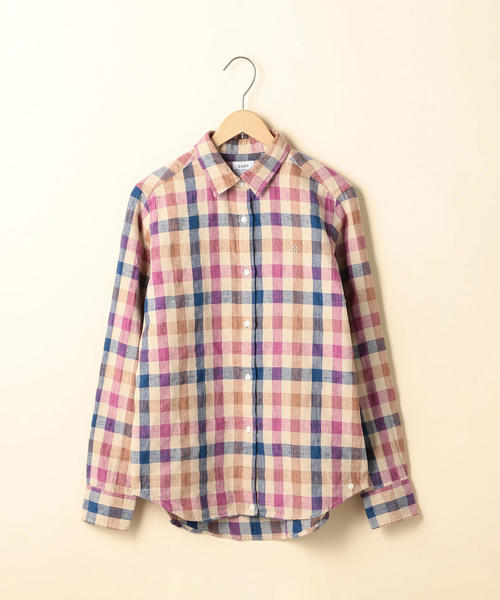 coen（コーエン）の「【2WAY】ウィンターリネンチェックシャツⅠ（シャツ/ブラウス・レディース・グリーン/ピンク・SMALL/MEDIUM/LARGE）」の13枚目の写真