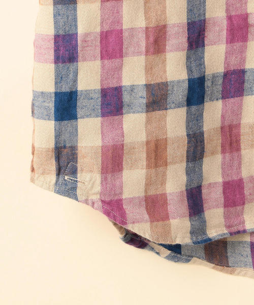 coen（コーエン）の「【2WAY】ウィンターリネンチェックシャツⅠ（シャツ/ブラウス・レディース・グリーン/ピンク・SMALL/MEDIUM/LARGE）」の7枚目の写真