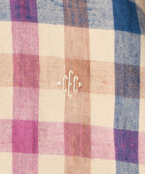 coen（コーエン）の「【2WAY】ウィンターリネンチェックシャツⅠ（シャツ/ブラウス・レディース・グリーン/ピンク・SMALL/MEDIUM/LARGE）」の5枚目の写真