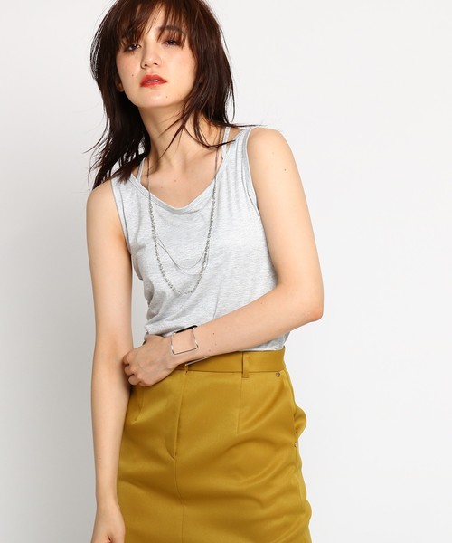 INDIVI(インディヴィ)の「<S>ラメ天竺タンクトップ(タンクトップ・レディース・ネイビー/グレー系その他/ブラック/ダークグレー・05)」の3枚目の写真