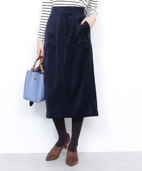 N.（N. Natural Beauty Basic）（エヌエヌナチュラルビューティーベーシック）の「◆起毛カルゼタイトスカート（スカート・レディース・ネイビー/ボルドー/グリーン・MEDIUM）」の2枚目の写真