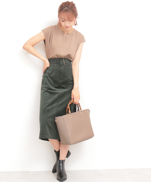 N.（N. Natural Beauty Basic）（エヌエヌナチュラルビューティーベーシック）の「◆起毛カルゼタイトスカート（スカート・レディース・ネイビー/ボルドー/グリーン・MEDIUM）」の6枚目の写真