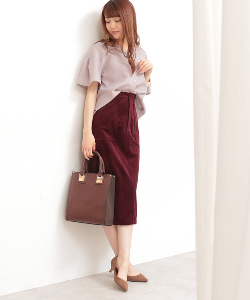 N.（N. Natural Beauty Basic）（エヌエヌナチュラルビューティーベーシック）の「◆起毛カルゼタイトスカート（スカート・レディース・ネイビー/ボルドー/グリーン・MEDIUM）」の13枚目の写真