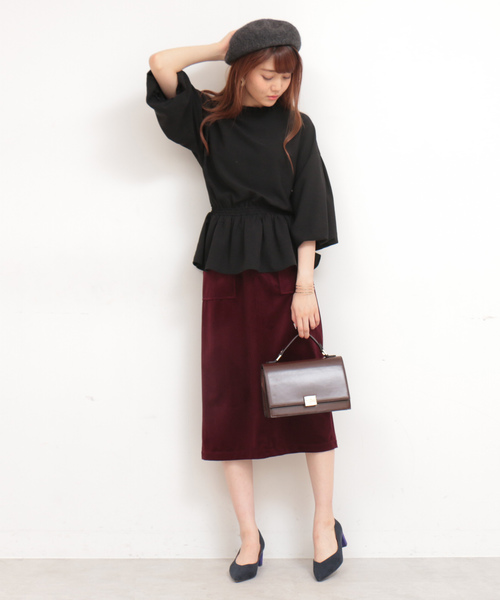 N.（N. Natural Beauty Basic）（エヌエヌナチュラルビューティーベーシック）の「◆起毛カルゼタイトスカート（スカート・レディース・ネイビー/ボルドー/グリーン・MEDIUM）」の15枚目の写真