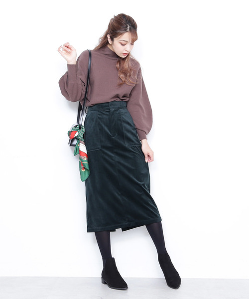 N.（N. Natural Beauty Basic）（エヌエヌナチュラルビューティーベーシック）の「◆起毛カルゼタイトスカート（スカート・レディース・ネイビー/ボルドー/グリーン・MEDIUM）」の22枚目の写真