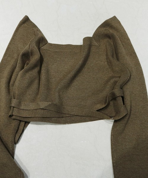 TODAYFUL（トゥデイフル）の「スクエアネックショートニット（ニット/セーター・レディース・ベージュ/カーキ・FREE）」の19枚目の写真